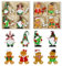 Feelhap Weihnachtsanhänger, 24 Stück Holz Baumschmuck, Christbaumschmuck Lebkuchenmann, Wichtel Set Bunte Bemalt Fensterhänger Mit Schnur