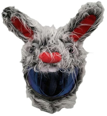 Halloween-Plüsch-Motorradhelm-Überzug, Weihnachten, niedlicher Tier-Helm, Halloween-Plüsch-Vollgesichtshelm-Schutzhülle, Kürbis-Motorradhelmüberzug, geeignet für die meisten Helme (Hase)