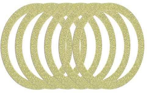 QUARKZMAN 6 Stück Magnetischer Adapterring, Universelles Magnetisches Drahtloses Ladegerät-Umwandlungskit Sparkle Magnetischer Metallring Klebender Aufkleber Ring für Handyhülle, Gold