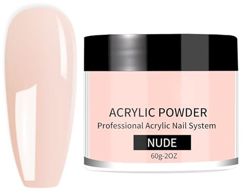60g Nude Acrylic Powder for Nail Extensions - Large Capacity False Nail Powder for Sculpting & Carving - No UV Lamp Needed