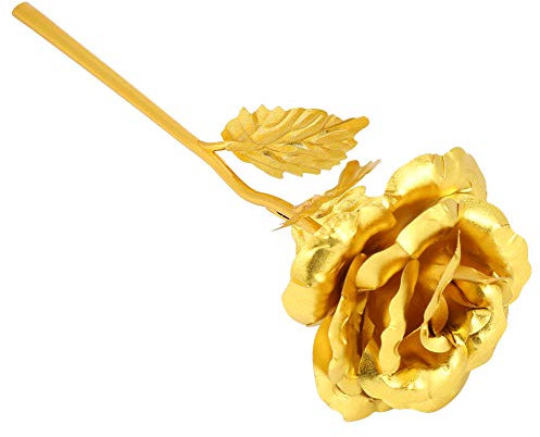 24 K Réel, Fleurs Conservées Roses Feuille de Revêtement en or Rose pour L Love 24k Foil Jaune Fleur à Collectionner Unique comme Amoureux des Cadeaux Boîte de Petite Amie Emballée Maman Femme