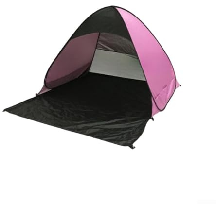 Tenda da spiaggia portatile con design pop-up, 165 x 150 x 110 cm, protezione UV per attività all'aperto, leggera fino a 0,93 kg, adatta per campeggio, con borsa per il trasporto e picchetti (rosa con