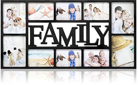 ARPAN Family Multi Aperture Photo Picture Frame Holds 10 Photos - Black