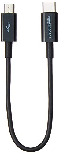Amazon Basics Cable USB-C a Micro USB 2.0, 15.2 cm - Negro