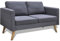 vidaXL Sofa 2-Sitzer Dunkelgrau Stoffsofa Polstersofa Loungesofa Sitzmöbel