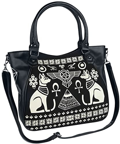 Banned Alternative Anubis Frauen Handtasche schwarz/weiß Baumwolle, Polyurethan Gothic, Rockwear