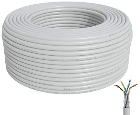 BIGtec CAT 7 Netzwerkkabel Verlegekabel LAN Kabel 150m weiß CAT7 PiMF S/FTP halogenfrei BauPVO Eca POE Gigabit Netzwerk Installationskabel Datenkabel CAT.7