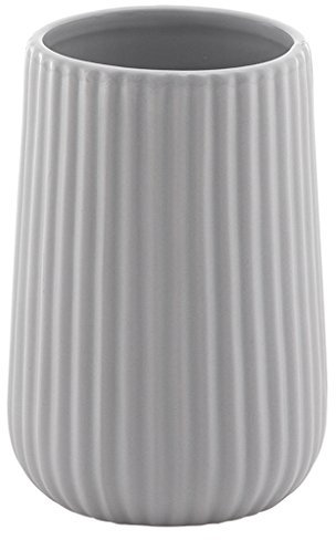 Gedy Marika Zahnputzbecher, Keramik, Grau, 8 x 8 x 11,6