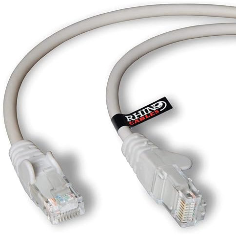 rhinocables CAT 6 High-Speed Gigabit Ethernet Cable - Patch Network Lead for LAN| Snagless UTP With LSZH Jacket | RJ45 Connector - Internet, Router, Modem, Smart TV, PC & More (20m, Grey, Pack of 1)