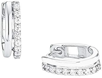 s.Oliver Creolen 925 Sterling Silber Damen Ohrschmuck, mit Zirkonia synth., 1,5 cm, Silber, Kommt in Schmuck Geschenk Box, 2025990