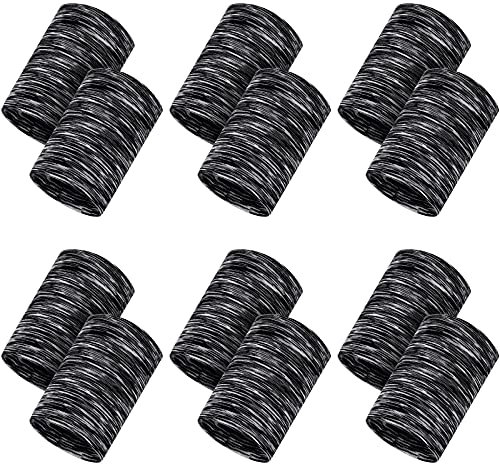 Geyoga Kühlende Armbänder für Damen und Herren, atmungsaktiv, schnell trocknend, Wärmeentfernung, Eis-Armband für Yoga, Sport, Laufen, Fitnessstudio, Workout, Vintage, Schwarz, 12 Stück