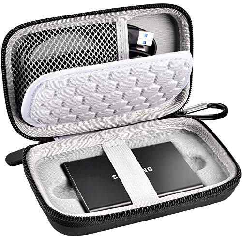 Case Compatible with Samsung T7/ T7 Touch Portable SSD 1TB 2TB 500GB USB 3.2 External Solid State Drive-Box Only (full black)