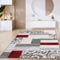 Paco Home Teppich Wohnzimmer Kurzflor Marokkanische Kreis Und Bordüren Muster Modern, Grösse:160x220 cm, Farbe:Rot