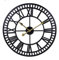 Horloge Etanche Exterieur Pendule Murale Geante, Gros Chiffres Romains Grand Visage Ouvert En MéTal, Grande Horloge Murale Vintage Engrenage Creux decoration murale exterieur jardin-noir_C_60