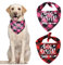 HACRAHO Plaid Dog Bandana Halstuch, 2 Packungen Weiche Baumwolle Dog Bandana Verstellbar Dreieck Haustier Schal für Kleine Mittlere Hunde Haustiere, Rose Rot und Rot