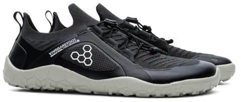 VIVOBAREFOOT Primus Trail Knit FG Mens | Barefoot Trainers | Ultra-Lightweight Shoe | Build Strength, Balance & Mobility | Wide Fit Grounding Shoes | Flexible | Ultimate Gray