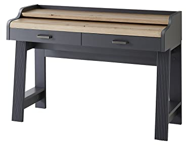 möbelando Sekretär Bürotisch Konsolentisch Büromöbel Schreibtisch Büro Tisch Jillana I Graphit/Artisan Eiche