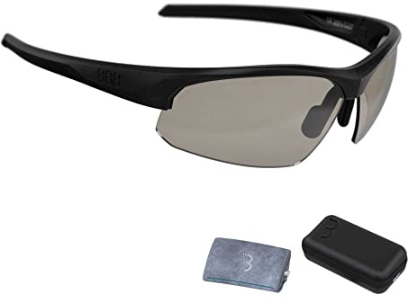 BBB Cycling Fahrradbrille für Herren und Damen mit Photochrome Gläser inkl. Hartschalenetui Impress BSG-58PHT Matt Schwarz