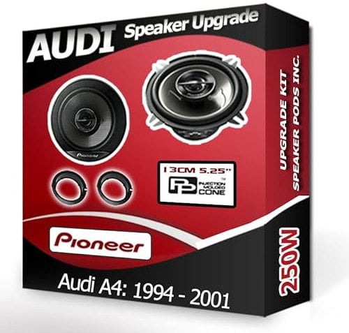 A4 Speaker upgrade Rear Shelf Pioneer car speakers 5.25 13cm + Pods 250W