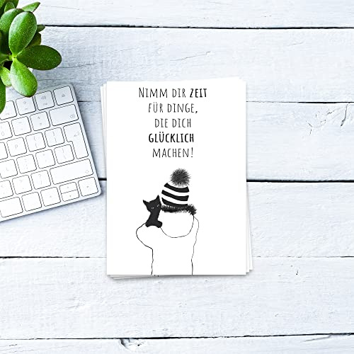 Ulrike Wathling Postkarte Nimm dir Zeit für Dinge die glücklich machen | Motivationskarte, Mutmachkarte, positive Vibes, Affirmationskarte, Set:Einzel