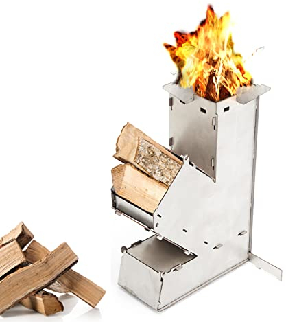 réchaud à fusée de camping réchaud à bois portable détachable,Réchaud à fusée, compact, pour équipement de camping, équipement de survie, cuisine de jardin, barbecue de camping, événements en ple