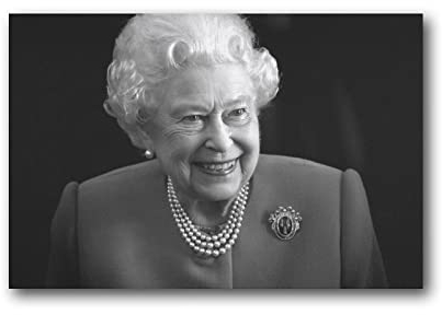 MINGCAI Poster Queen Elizabeth II, Schwarz-Weiß, Heimdekoration, Poster, Wandkunst, Hängebild, Druck, dekoratives Gemälde, Poster, 20 x 30 cm