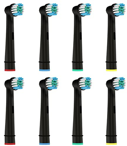 8 Stück Aufsteckbürsten Kompatibel mit Oral B Elektrische Zahnbürste, Zahnbürstenaufsatz für Oral B Genius X, Vitality Pro, Pro 3 3900 3 3500, Precision Zahnbürstenköpfe von Kisstta, Schwarz