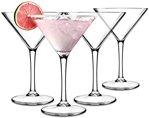 alpina Verre Martini Set de 4 Verre Cocktail - Idéal pour Espresso Martini et Margarita - 22 cl, Colorless (Clear)
