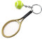 RIXERKOC Tennisschläger Schlüsselanhänger Mini Neuheit Schlüsselanhänger Metall Schlüsselanhänger Tennisball Anhänger Geschenke für Sport Schlüsselanhänger (Gold)