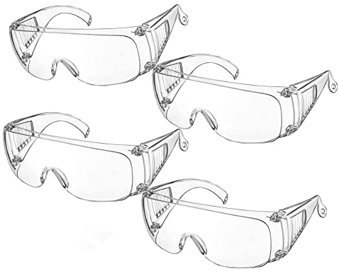 Gafas de Protección,4 PCS Gafas de Seguridad Gafas Protectoras Antivaho Gafas a Prueba de Polvo para Niños Adultos Protección Ocular con Lentes de PC y Más Gruesas para Actividades Aire Libre