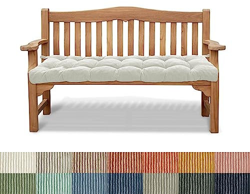 PHUSTJKL Bankauflage Bankkissen Stuhlkissen 120X50X6CM rutschfeste Gartenbankkissen Bankpolster Rückenkissen Schaukel Sitzkissen für Outdoor Indoor Gartenmöbel Terrasse Drinnen-Silber Weiss