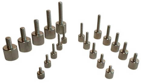 Rändelschraube Typ A aus Messing vernickelt M1,6, M2, M2,5, M3, M4, M5, M6; Länge 2-25mm (M2x12mm, 1)