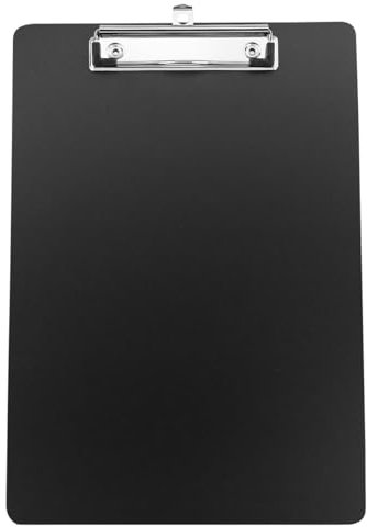 HXMJIED Presse-papiers A4, presse-papiers en plastique noir, bloc-notes A4, avec clip en métal, presse-papiers A4, plastique rigide, presse-papiers noir au format lettre A4 standard, pour bureau, éco