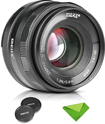 Meike 35mm F1.4 APS-C Obiettivo con messa a fuoco Manuale ad ampia Apertura per Canon EOS M-Mount Fotocamere EOS M M2 M3 M5 M6 M10 M50 M100