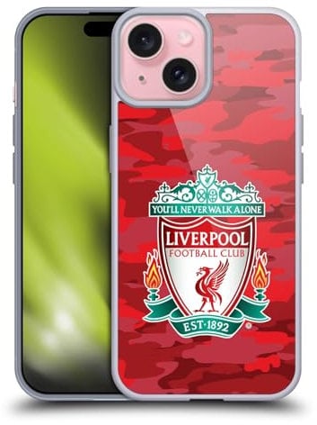 Head Case Designs Officially Licensed Liverpool Football Club Home Colourways Crest Camou Soft Gel Case Compatible With Apple iPhone 15