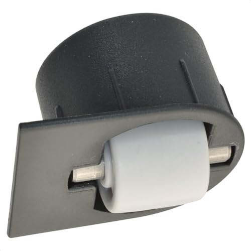 WAGNER Soft-Lenkrolle/Bohrsenkrolle ROLLER-MINI STOPP SCHWER - Durchmesser Ø 15 mm, Gehäuse Kunststoff schwarz 30/Ø25 x 17/6 mm, Metallstift, Tragkraft 50 kg - Made in Germany - 01707701 | Loch-ØxH 25 x 17 mm, mit Bund, weich, für harte Böden, Gleitlager, Bockrolle