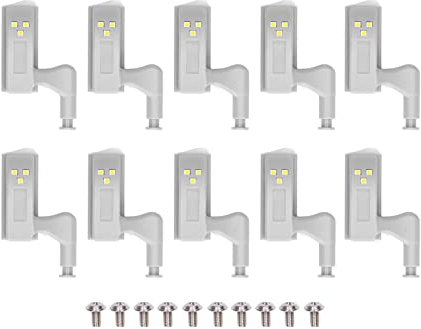 Tyenaza 10 Stück Smart Touch Schalter Sensor Licht, LED Schrank Innenscharnier Sensor Licht Schlafzimmer Schrank Kleiderschrank Schrank Nachtlicht