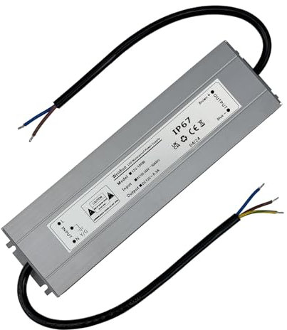 Alimentation LED 12V 100W Transfo IP67 Étanche Transformateur AC 220V à DC 12V 8.3A Constante Tension Ultra-mince pour Bande Lumineuse Intérieur et Extérieur, Rondelle de Mur