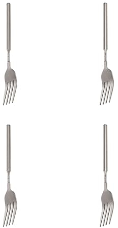 4 tenedores telescópicos, tenedor extensible, tenedor extensible de 64 cm de largo, de acero inoxidable, tenedor retráctil con mango largo para tenedor de postre, cubiertos, barbacoa, tenedor