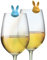 Winkee - Hasen Glasmarker 8er Set - Lustige Glasmarkierer für Trinkgläser - Party Weinglas Marker - Geschenk für Ostern