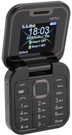 Zunate Mini Teléfono Móvil con Tapa 2G, Teléfono Celular Plegable con 2 Ranuras para Tarjetas SIM, Pantalla Pequeña de 1,77 Pulgadas, Teléfono con Tapa Desbloqueado (Black)