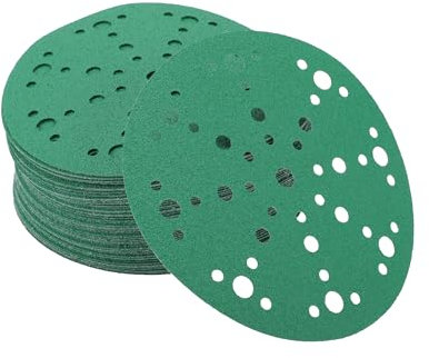A ABSOPRO Dischi Abrasivi 6 Pollici 49 Fori Grana 80 Rondella con Adesivo in Ossido di Alluminio Verde 50pz