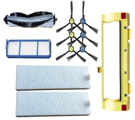 GNUFOPI Kompatibel mit ZACO A9S Pro Hauptwalze Bürstenabdeckung Seitenbürste HEPA-Filter Wischtuch A9s Roboterstaubsaugerteile(Set 12)