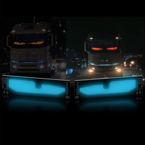 GHYJPAJK Lumière yeux du diable pour voitures, écran LED flexible programmable, texte personnalisable, lampe LED dynamique, avec contrôle par application, pour camion, fenêtres (10 x 35 cm)