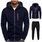 Pamqsen Hoodie Herren Anzug Oversize Trainingsanzug Einfarbig Langarm Jogginganzug Mode Baumwolle Tracksuit Warm Sportanzug Casual Pullover Sporthose Set Übergangs Sportset Zip Kordelzug Streetwear