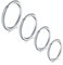 LAURITAMI 4 Stück Nasenpiercing Ring 16G Chirurgenstahl Dünn Nasenpiercing Ring Silber Set,Septum Clicker Ring,Lippe Ohr Nasenpiercing Schmuck 8/10/12MM