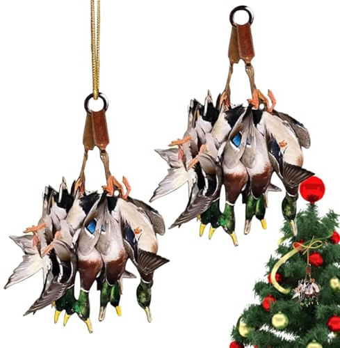 Weihnachtsschmuck für die Entenjagd, Christbaumschmuck für die Entenjagd, 2er Set Entenjagd Ornamente 'Weihnachtsbaum, Dekoration für die Jagd