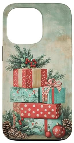 iPhone 13 Pro Retro Christmas Floral Winter Xmas Aesthetic Vintage Case