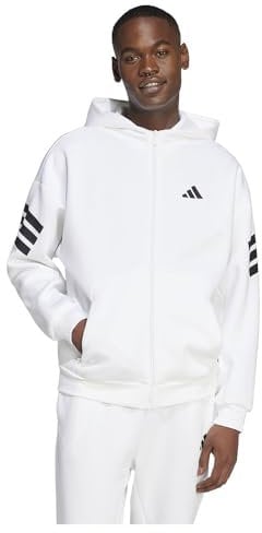 adidas Future Icons 3 Stripes Full Zip Felpa L, bianco., L