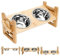 Gamelle surélevée pour chien, gamelle surélevée pour chien, 6 niveaux réglables, station d'alimentation en bambou, 2 gamelles en acier inoxydable pour animaux de compagnie, gamelles pour chiens et